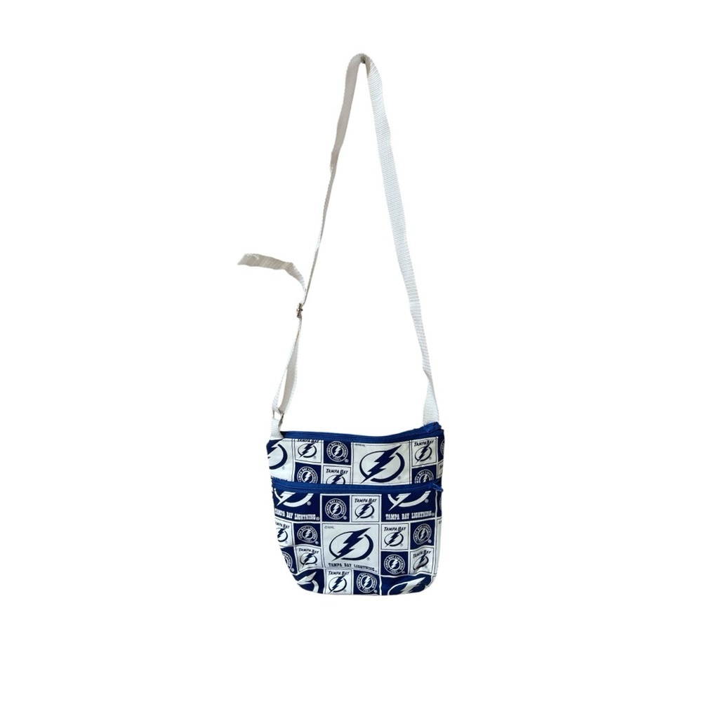 Bag Tampa Bay Lightning Crossbody Blue White NHL Fabric Purse Zip Handmade